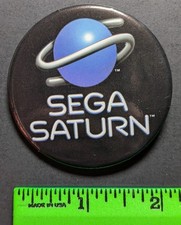 Vintage 1990's Sega Saturn Video Game Pinback Pin picture