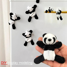 3 pcs Cute Plush Panda Refrigerator Stickers Cartoon Kitchen Decor picture