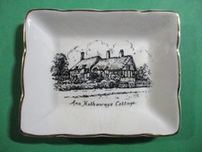 Vintage Sandland Ware Small Rectangular Tray/Pin Dish Ann Hathaways Cottage EUC picture