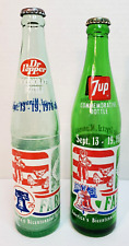 Vtg Dr. Pepper and 7UP Farmfest Commemorative Bottles 1976 Set of 2 picture