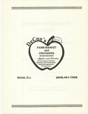 1986 DeCou's Farm Market and Orchards Advertisement Shiloh, New Jersey picture