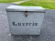 Vintage Luxerin Farms Dairy Milk Man Delivery Porch Insulated Box Fond du Lac WI picture