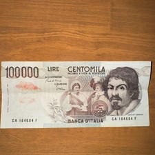 Italy Italy 100,000 Lira Banknote Caravaggio Female Fortune Teller Collectible picture