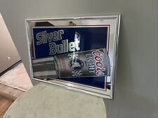 Vintage 1992 Coors Light Silver Bullet 18x13 Mirrored Beer Sign Bar Decor picture