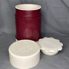 Vintage Burgandy Thermos Complete Handle 6.25” picture