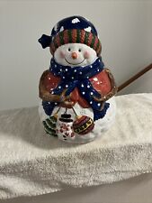 Baum Brothers Style Eyes Jolly Snowman Collection Cookie Jar 10 3/4
