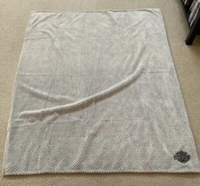 HARLEY-DAVIDSON GRAY Chenille Plush Blanket 5' X 4' HD Embroidered -  picture