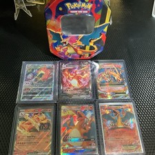 Charizard Pokémon Card Lot 6 Holo VSTAR VMAX EX GX M Charizard + Tin picture