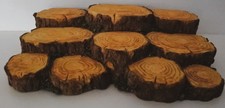 Wood Log Stumps Riser, Figurine Display, WOODLAND by Enesco VERY RARE picture