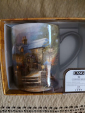 NEW LANG Coffee Mug 14oz  by Thomas Kinkade ~Hollyhock House 1996 Decorative Box picture