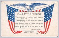 1917 WWI Patriotic Stand By The President Poem Postcard Angels, PA Postmark picture
