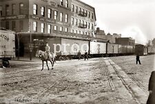 New York Central Steam City Swift & Co Meat Street Train Vintage photo1900   picture