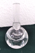 Rare Vintage Czech Perfume Bottle Crystal Frosted Art Glass Classic Stopper 4” picture