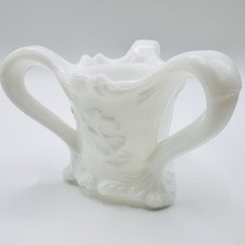 Vintage Kemple Milk Glass Tealight Candle Holder Double Handle Floral Votive picture