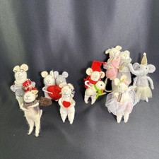 Felt Animal Figures Ornament Lot 8 Primitives by Kathy & Others Mice Elephant picture