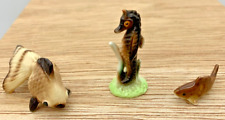 3 Miniature FISH figurines TLC Hagen-Renaker FANTAIL GOLDFISH VTG Seahorse/Carp picture