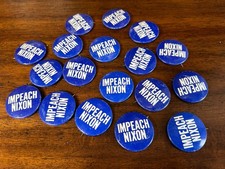 VTG 1973-74 Dove Co. Impeach Nixon Blue Political Pinback Button Watergate 1.5