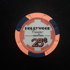HOLLYWOOD AT GREEKTOWN 25¢ 25 CENTS CASINO CHIP DETROIT MI MICHIGAN ****UNC**** picture