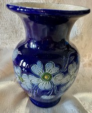 Vase pottery, Burger Betschdorf Alsace, grès d'Alsace, signed picture