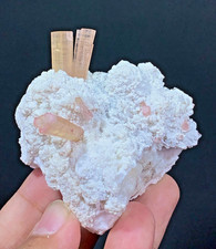 150 Gram Orange Tourmaline Crystals Bunch Specimen From Skardu Pakistan picture