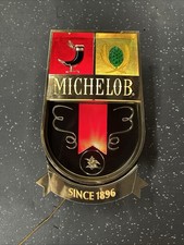 Vintage Michelob Lighted Crest Bar Sign Shield Since 1896 Anheuser-Busch Works picture