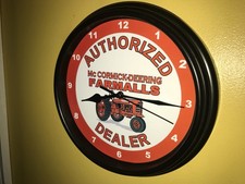 McCormick Deering Farmall AuthDealer Farm Tractor Barn Garage Clock Retro Sign picture