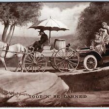 1907 Comic Auto Tow Postcard from Garner Iowa to Locke L. Easton in Ames IA A166 picture