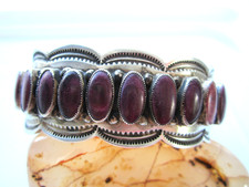 Estate Vinatge Signed Rare Don Lucas Purple Spiny Oyster 60.9 Gram Cuff Bracelet picture