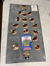 Authentic 1992 U.S Olympic Fundraising Pin Lot  Jewel 17 Pins With Backboard picture
