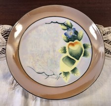 LUSTERWARE VTG HANDPAINTED IN JAPAN FLORAL BREAD DESSERT PLATE 6-1/8 UNIQUE HTF picture