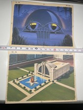 SUPER FRIENDS Animation Cel Background Vintage PRINT Cartoon Art HALL OF JUSTICE picture