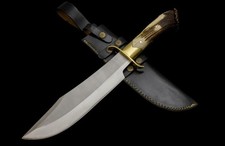 Inglorious Basterds Aldo Raine Replica Stag Knife: D2 Steel Blade Leather Sheath picture