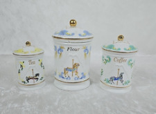 Lenox 1995 Carousel Porcelain Tea Flower Coffee Canisters Canister Vintage Read picture