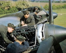 Handley Page Halifax with British Mechanics 8x10 Glossy Photo Print HT4136253 picture