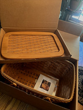 Longaberger 2000 Founder's Market Basket NEW Lid -Protector-Boxes Signed 954 picture
