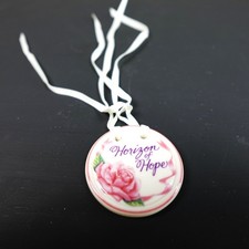Longaberger 1998 Horizon of Hope Tie On Ceramic Rose Basket Charm 33677 picture