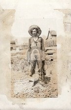 1910s Western Cowgirl Woman Cowboy Lasso Occupational RPPC Photo Postcard COPY picture