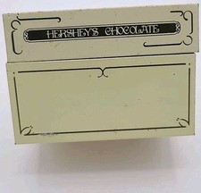 Vintage Hershey's Velvet Sweet Chocolate Advertising Tin Box Beige Green picture
