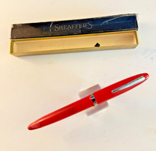1950s Red Sheaffer Tip Dip Craftsman Fountain Pen M1 MED nib Touchdown Filler picture