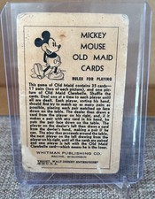 1935 1930s Whitman Disney MICKEY - OLD MAID CARDS - Mickey Mouse - Instructions picture