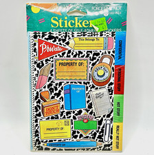 Vtg Forget Me Not Stickers American Greetings Private Composition Notebook Pack picture