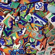 Handmade Mexican Talavera Tile Mix - 10 lbs of Unique Designs picture