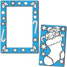 Color Your Own Christmas Stocking Picture Frame DIY Holiday Magnet Decal, 5x7 picture
