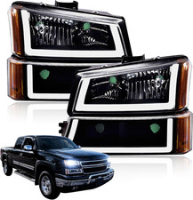 LED DRL Headlights Compatible with Chevy Silverado 1500 2500 3500 & HD Model 200 picture