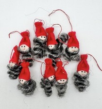 Vintage Ikea Christmas Ornaments Elves Santa Snomys Mini Kotte Gnomes Set of 9 picture