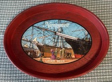 Vintage Narragansett Lager Beer Faux Wood Plastic Tray 12x16 Clipper Ship Rare picture