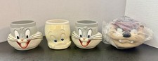 Vintage 1992 Looney Tunes 3D Mugs Bugs Bunny Casper Taz Devil NOS Lot 4 picture