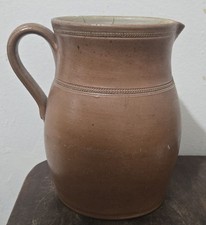 Antique French Salt Glazed Stoneware Pitcher Jug Farmhouse Rustic 8