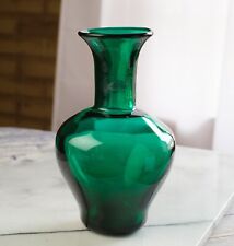 Vintage BLENKO Glass Vase #9604 Emerald Green with Sticker 8 inches picture
