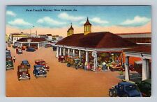 New Orleans LA-Louisiana, New French Market, Antique Vintage Souvenir Postcard picture